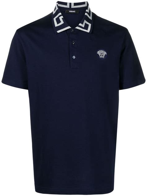 versace polo greek|Versace Men's Polo Shirt with Greca Collar .